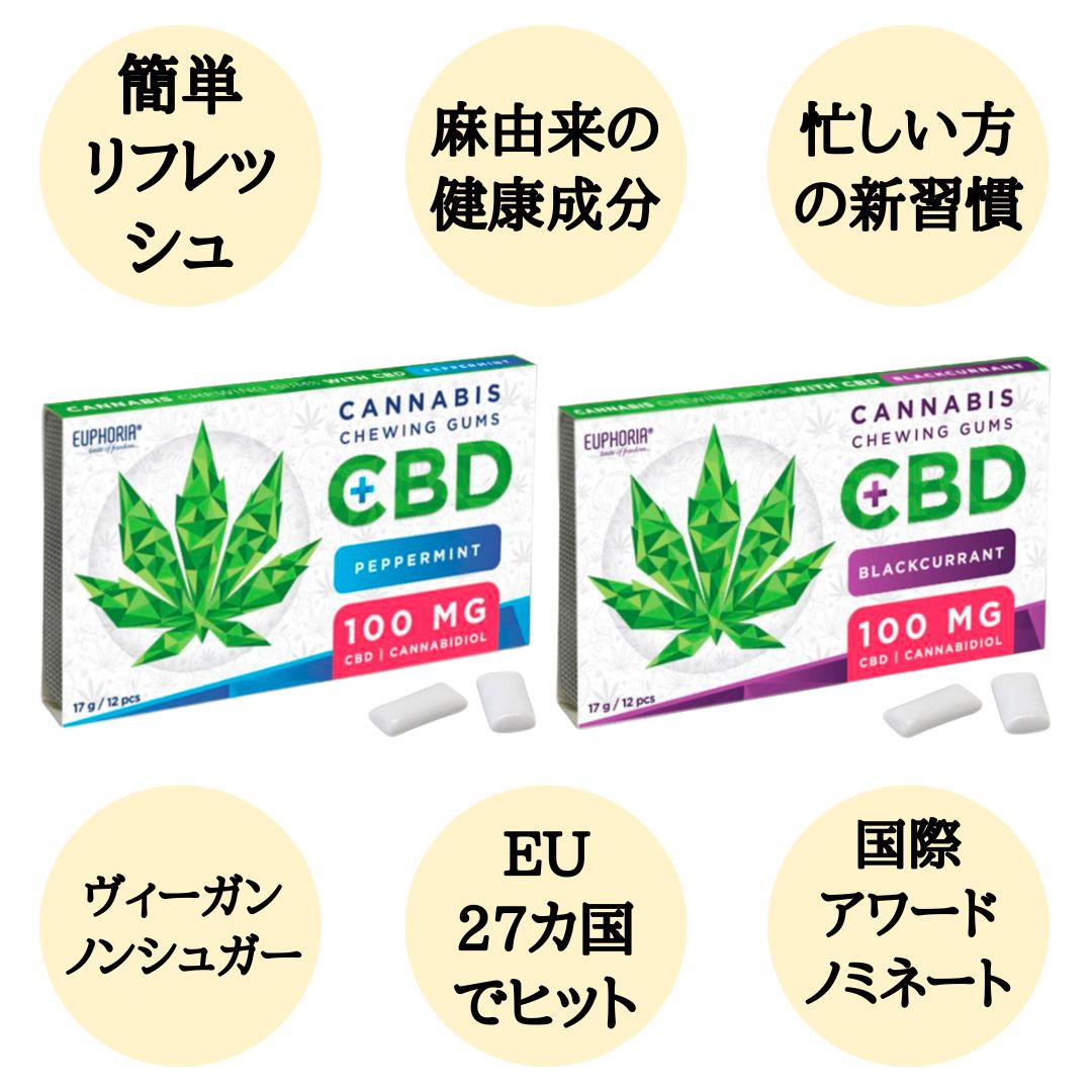 [CBD Gum] CBD 100mg/12 pieces - EUPHORIA