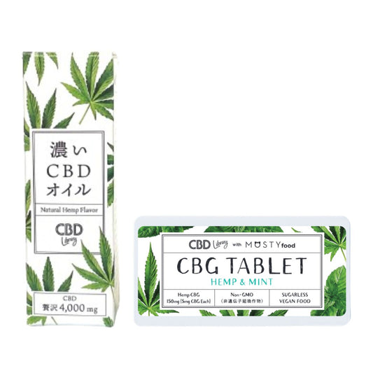 [¥1,100 OFF] Rich &amp; Light CBD Set: CBD Oil + CBG Tablets - CBD Library