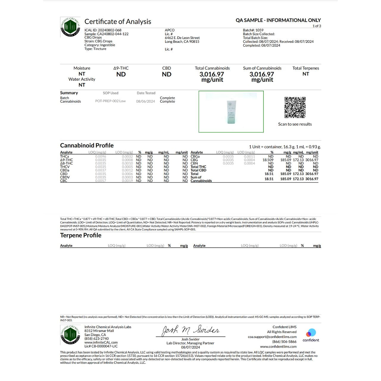 [CBG Oil] CBG 1,800mg/10ml - le-kku