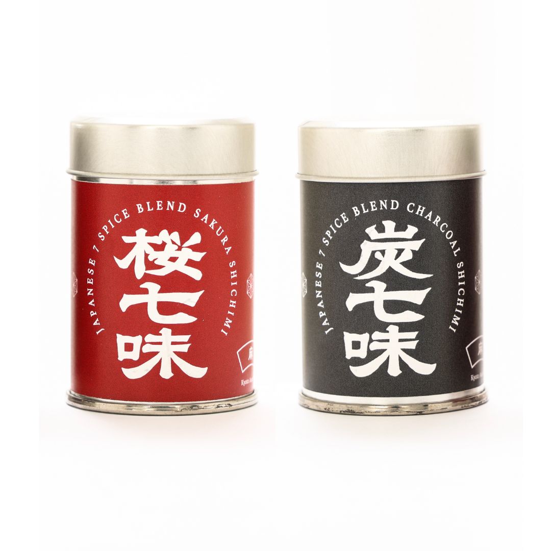 Hemp Seed & 7 Spice blend Set (2 Varieties)] Sakura Shichimi / Charcoal Shichimi (10g × 2) — Kyoto Asanoha
