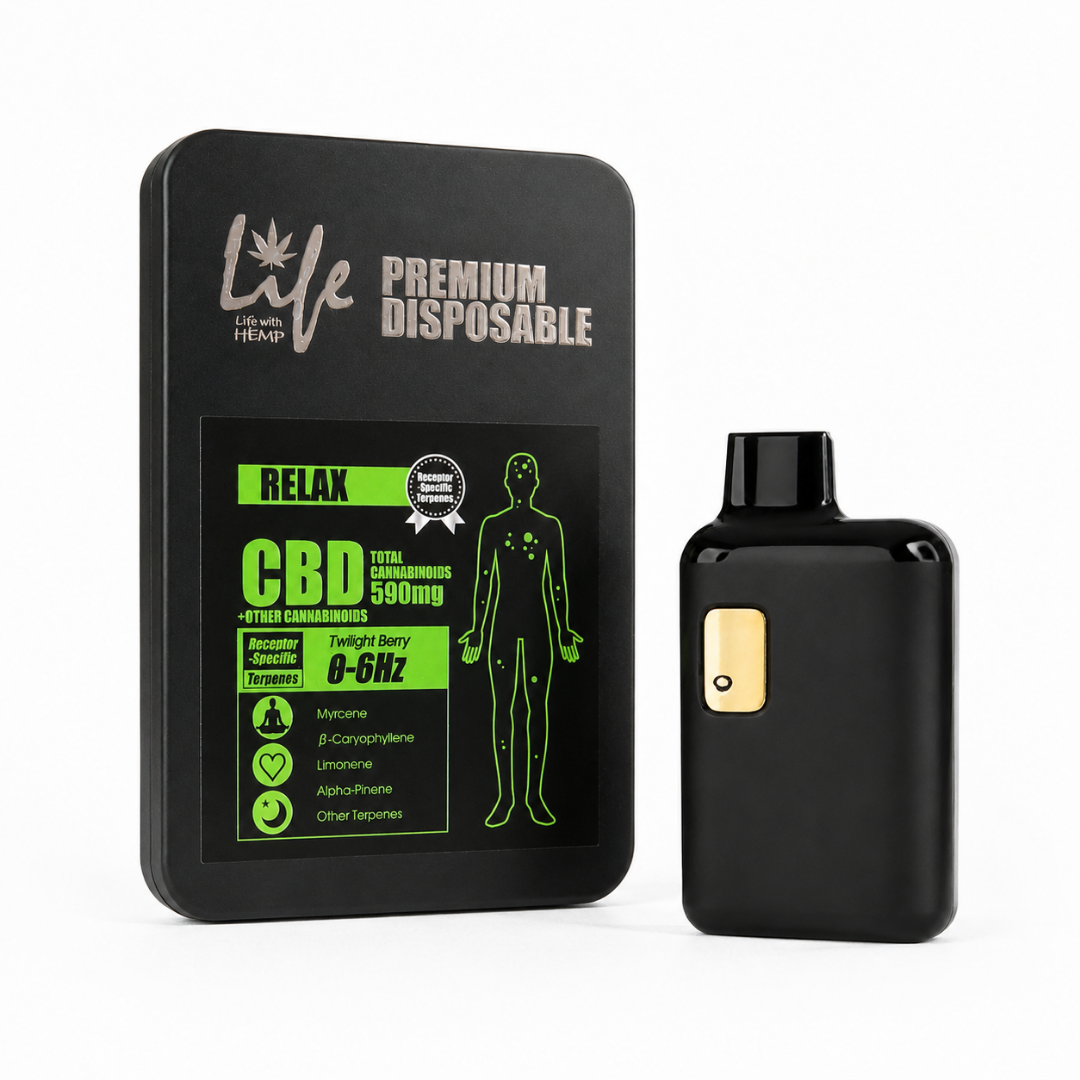 [Disposable CBD Vape Pod] 640mg Cannabinoids / 1ml | Twilight Berry Θ-6Hz – Life